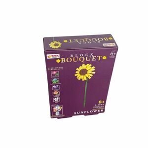 NEW, Block Bouquet CRYSTAL SUNFLOWER Flower Building Block Set 81 Pieces